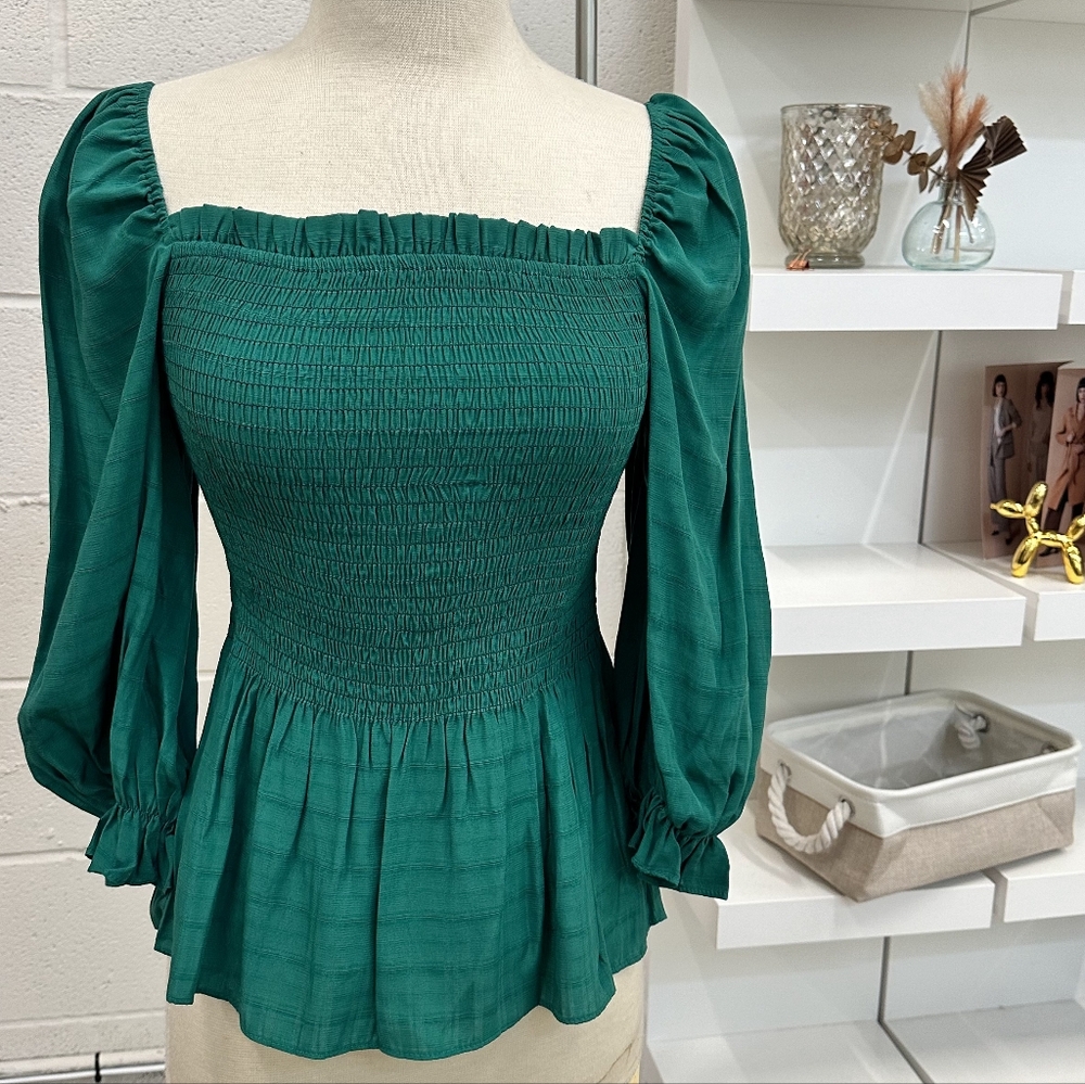 Smocked longsleeve top